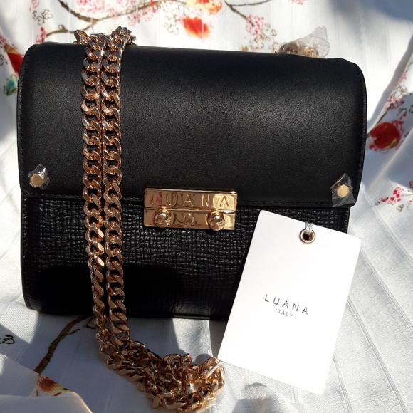 Luana Marella black leather rose gold bag - Picture 4 of 14